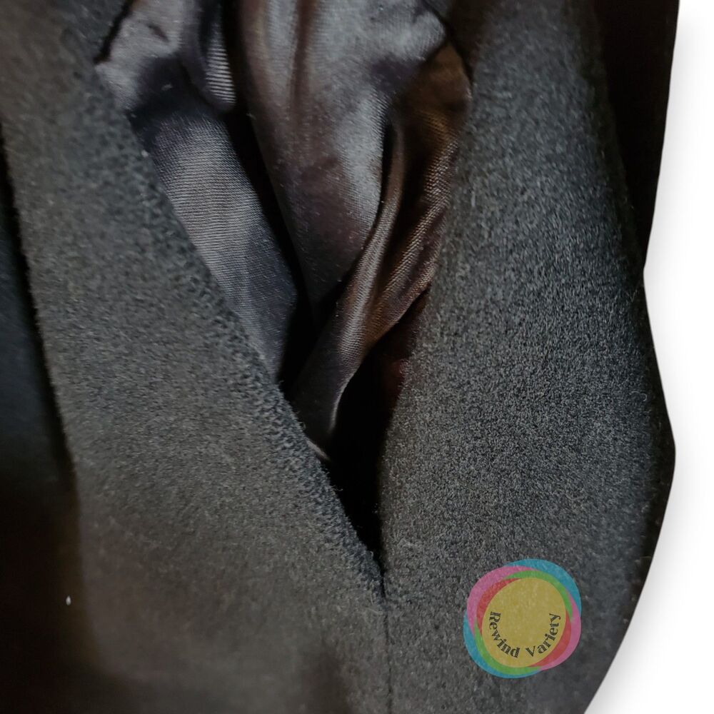 Vintage Ashley Scott Black Wool Maxi Coat Small Made in USA - Picture 10 of 15